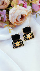 Meroa Black Stone Earrings freeshipping - CASA ROZEN