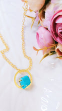 Load image into Gallery viewer, Aina Turquoise Tumble Natural Stone Pendant Chain freeshipping - CASA ROZEN
