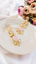 Load image into Gallery viewer, Kessin Soft Pink Carved Natural Stone Earrings freeshipping - CASA ROZEN
