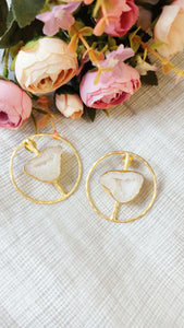 Scala Lia White Window Druzy Earrings