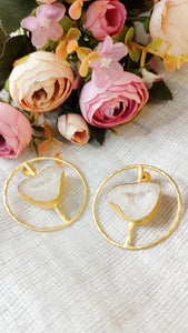 Scala Lia White Window Druzy Earrings