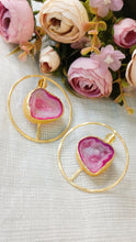 Load image into Gallery viewer, Scala Scarlet Pink Window Druzy Earrings
