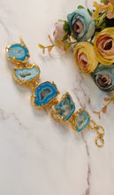 Load image into Gallery viewer, Torraz Sea Blue Agate Druzy Stones Bracelet
