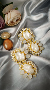 Hazal Baroque Natural Stone Earrings