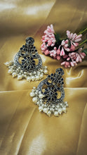 Load image into Gallery viewer, Tasagi German Silver Blue Stone Earrings
