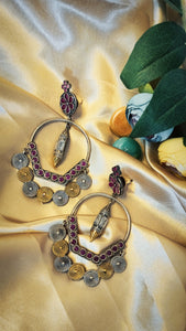 Wardani Pink Stone Premium German Silver Earrings