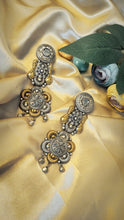 Load image into Gallery viewer, Yawana Crystal Stone Long German Silver Statement Earrings
