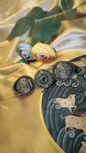 Load image into Gallery viewer, Barosa Green Stone Antique Statement Ring
