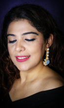 Load image into Gallery viewer, Ferisca Baroque Pearl &amp; Blue Apatite Earrings
