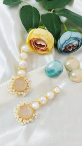Sakyia Rose Quartz and Baroque Pearl Earrings