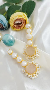 Sakyia Rose Quartz and Baroque Pearl Earrings