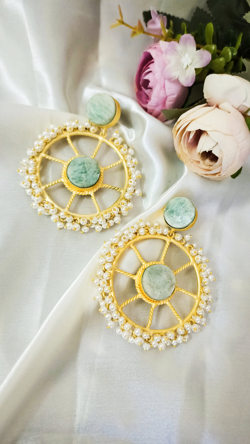 Beautiful White and Crystal Earrings – Rooted Home Goods