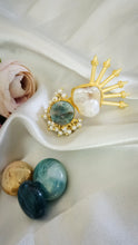Load image into Gallery viewer, Vivanta Apatite Stone And Baroque Pearl Ring
