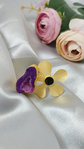 Kazaan Purple Druzy Stone Ring
