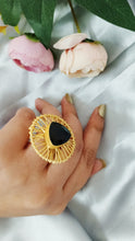 Load image into Gallery viewer, Taline Black Stone Ring
