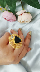 Taline Black Stone Ring