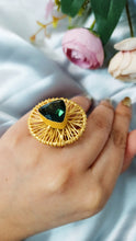 Load image into Gallery viewer, Taline Green Stone Ring
