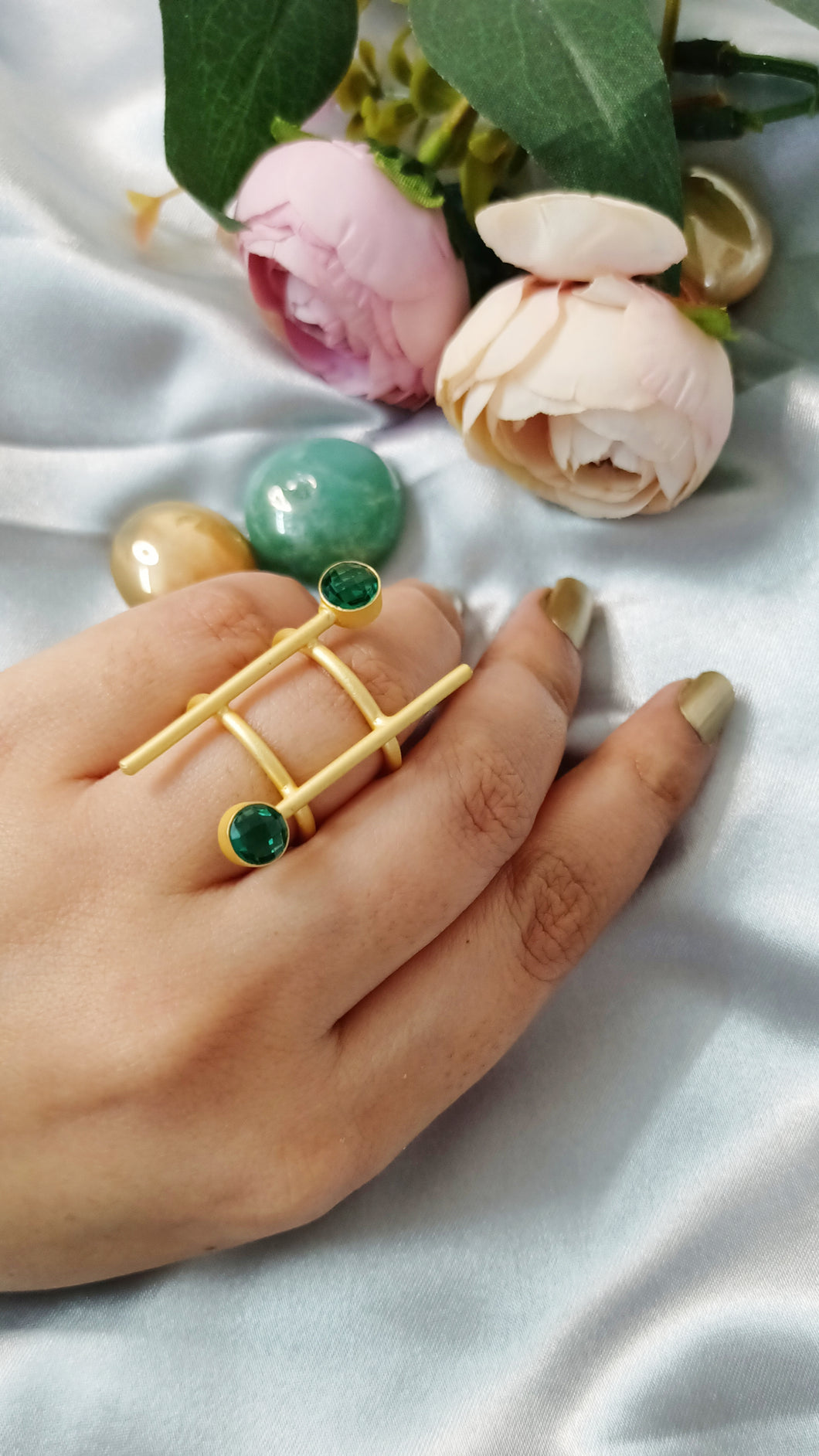 Sherlin Green Stone Ring