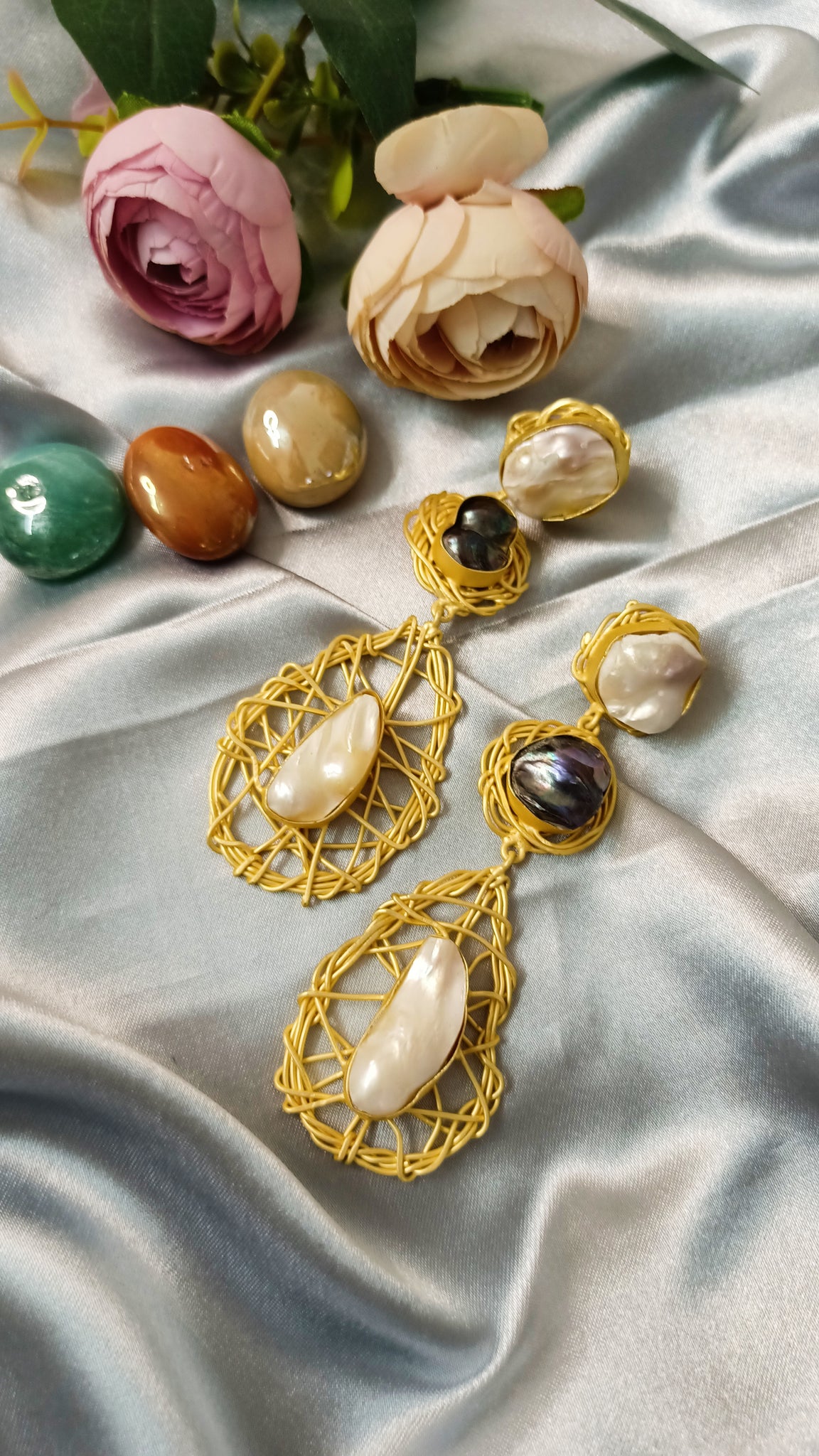 Faux Pearl Stud Earrings