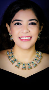 Uraan Kale Green Statement German Silver Set
